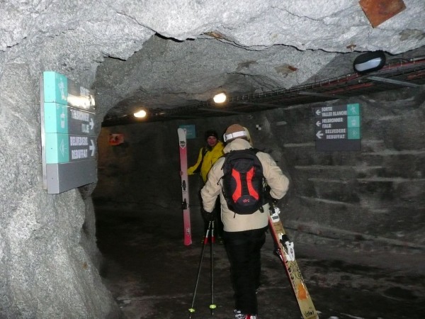 Tunnel inside l'Aiguille du Midi, Chamonix, France