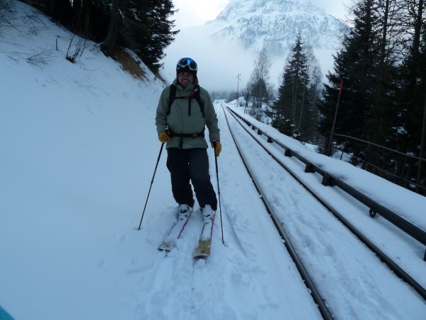 Skiing on the Train line