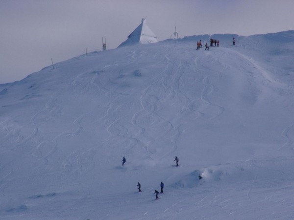My Class Skiing down from Buller's Summit Hut