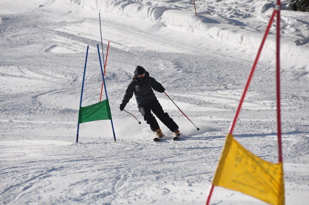 Olivia training GS in Flaine