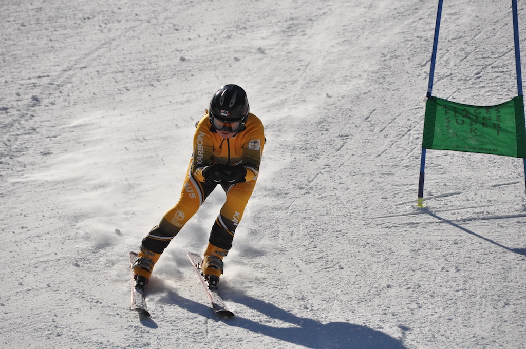 Olivia training GS in Flaine