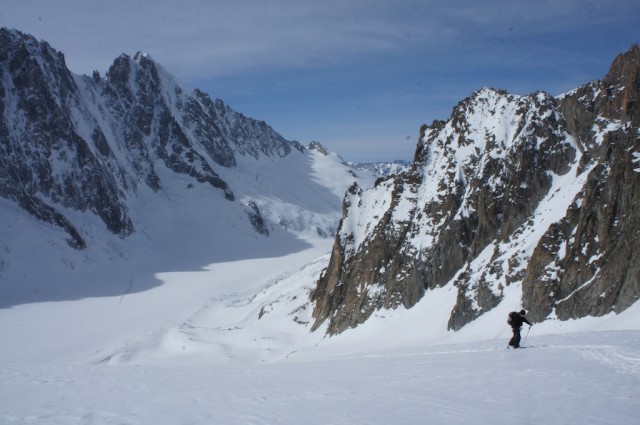 Looking Back to Les Grands Montets