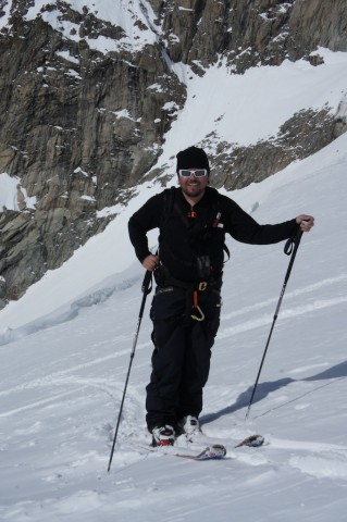 Me Skinning up the Glacier du Tour Noir