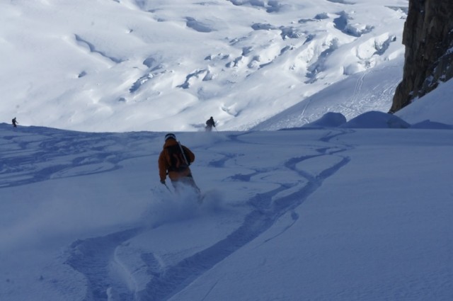 Skiing in the Seracs of the Vrai Vallee Blanche