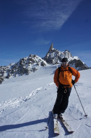 Richard with Dent du Geant behind.