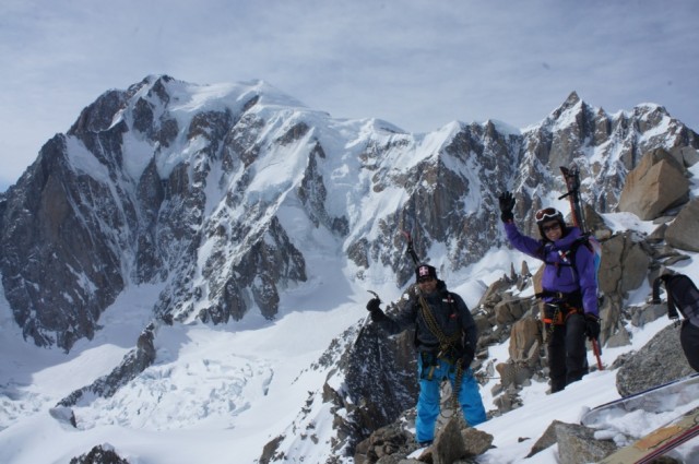 Christophe & Samala at the top of the Couloir