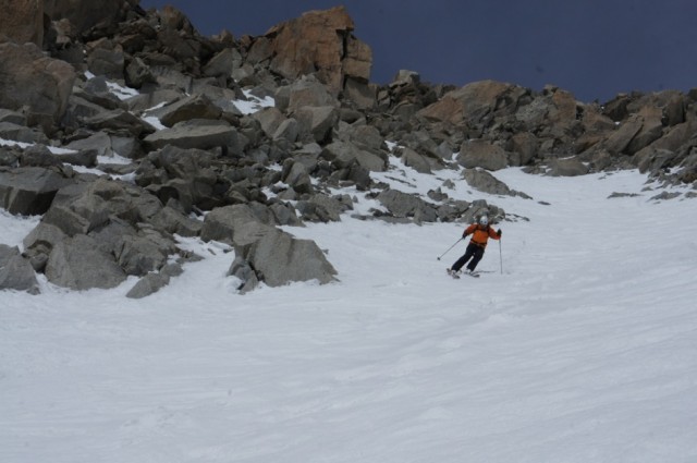 Richard skiing the SE Couloir of the Tour Ronde