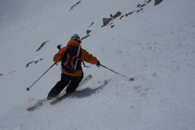 Richard skiing the SE Couloir of the Tour Ronde