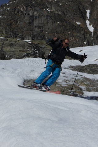 Christophe on the Brenva Glacier