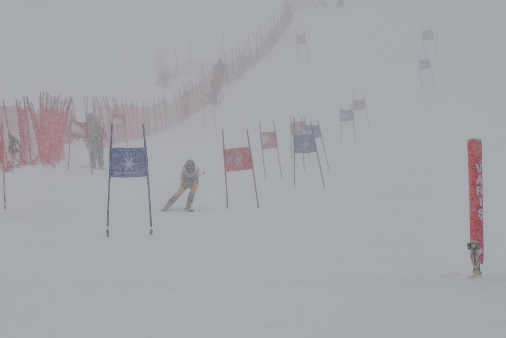 Olivia Sayers Braving the Snowstorm in the Giant Slalom
