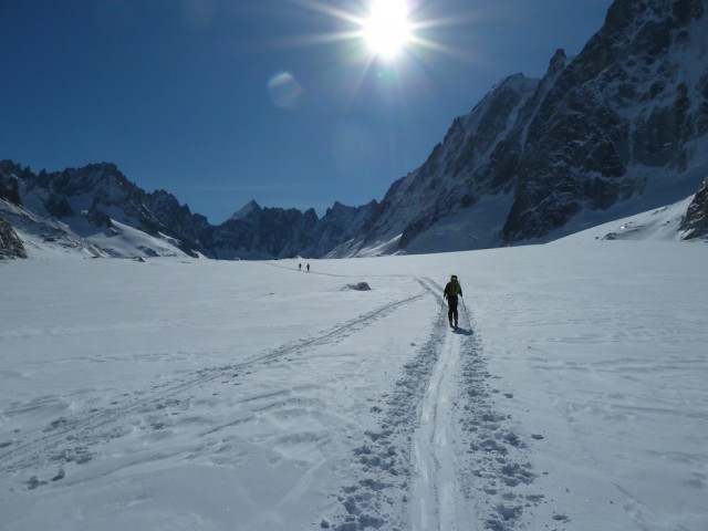 Skinning Up The Argentiere Glacier