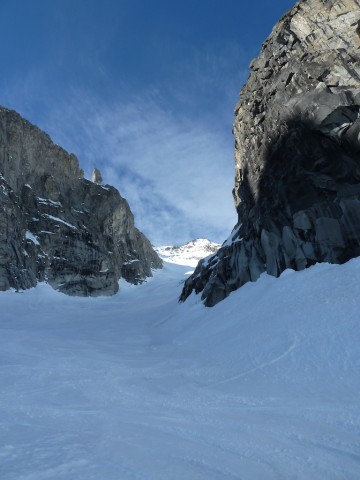 Looking back up from the Glacier d'Entreves