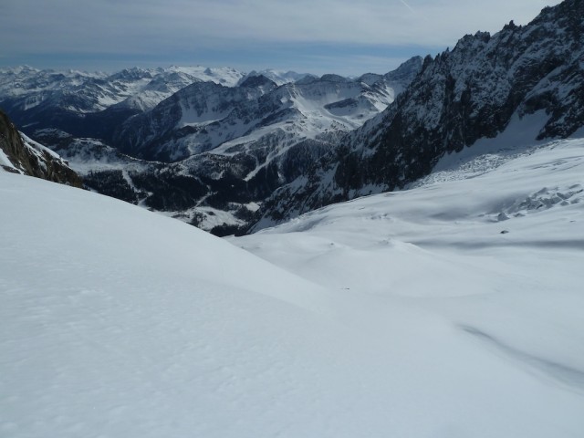 Brenva Glacier, Courmayeur in Background