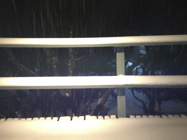 10cm of snow on the balcony - July 14 2012