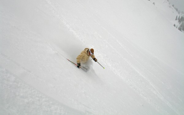 Richard Skiing Powder at Snowbird