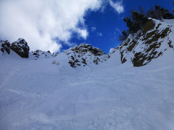 Looking back up the Couloir