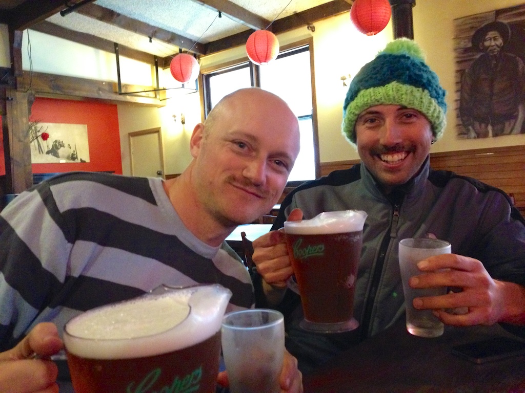 Mo Bros with a well-earned beer